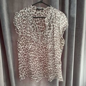 Tahari animal print blouse